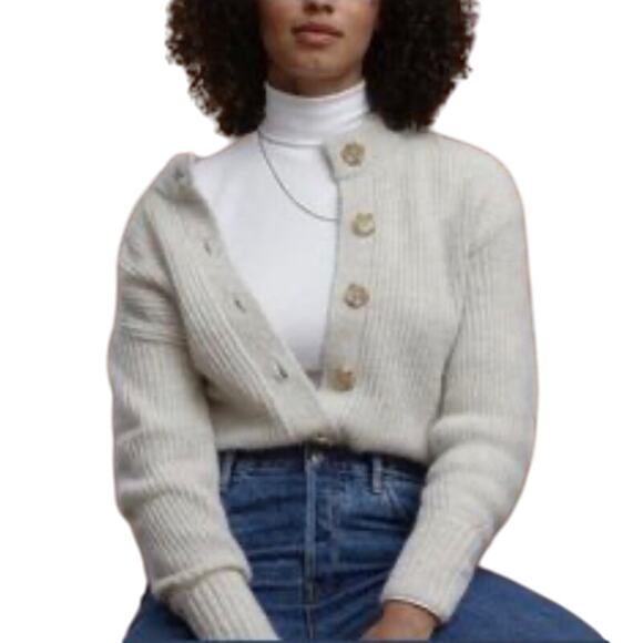EVERLANE  The Alpaca Crop Cardigan ~ CREAM IN MEDIUM P2P 21’ - Picture 1 of 2
